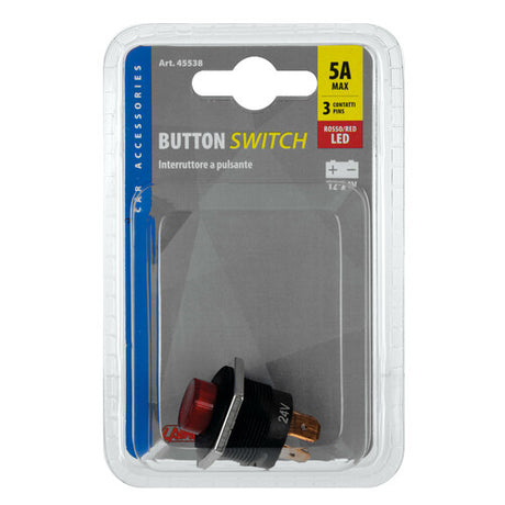 Lampa Push Button Switch with LED Indicator - 12/24V - Red