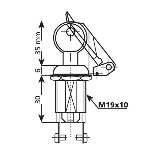 Lampa Interruttore a chiave con protezione - 12/24V - 10A 45550