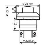 Interruptor pulsador Lampa - 12/24 V - 10 A 45555