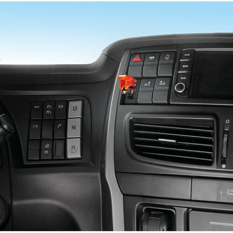 Lever switch with safety, aluminum with LED indicator light 12/24V Red 20A