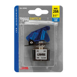 Lampa Interruttore a leva con sicura, in alluminio con spia a Led 12/24V Blu 20A 45562