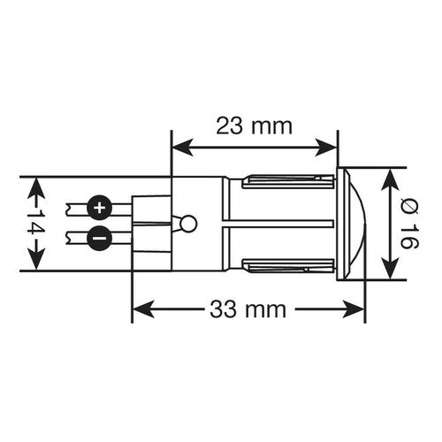 Rote LED-Kontrollleuchte - 12/24 V - 20 A 45568