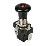 Lampa Interruttore tira-spingi con spia a Led - 12/24V - Rosso - 10A