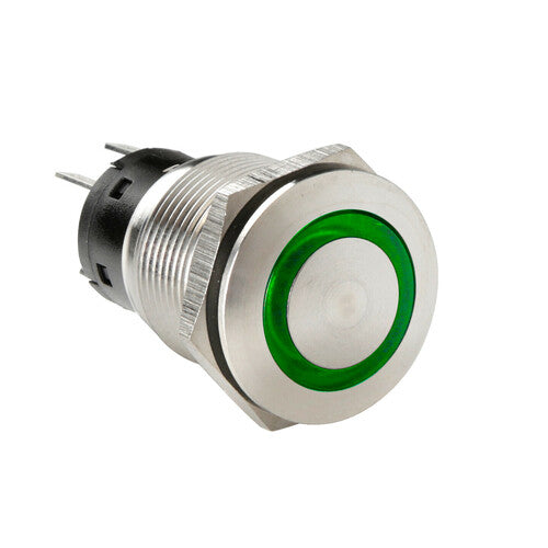 Lampa Interruttore a pulsante con spia a Led, 12/24V - Verde 45575