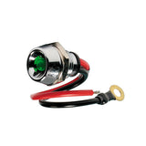 LED Indicator Light, Chromed Brass - 12/24V - Green - 15A