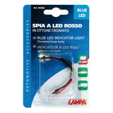 Lampa Spia a Led, in ottone cromato - 12/24V - Blu - 15A 45582