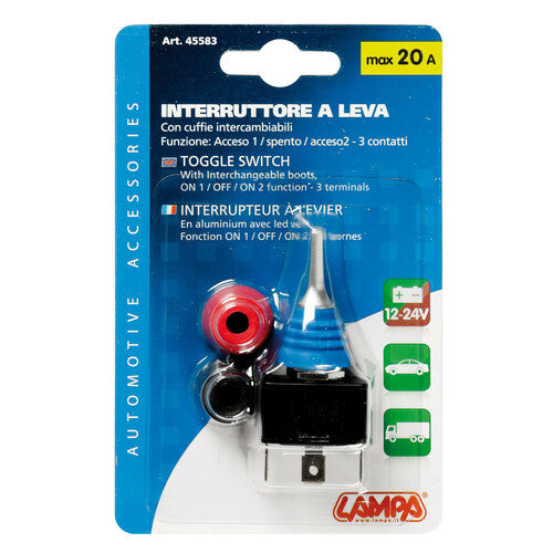 Interruptor de palanca Lampa con tapas intercambiables - 12/24 V - 20 A 45583