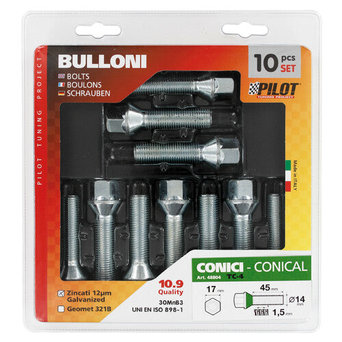 Pilot Set 10 bulloni conici - TC4 - D/Blister