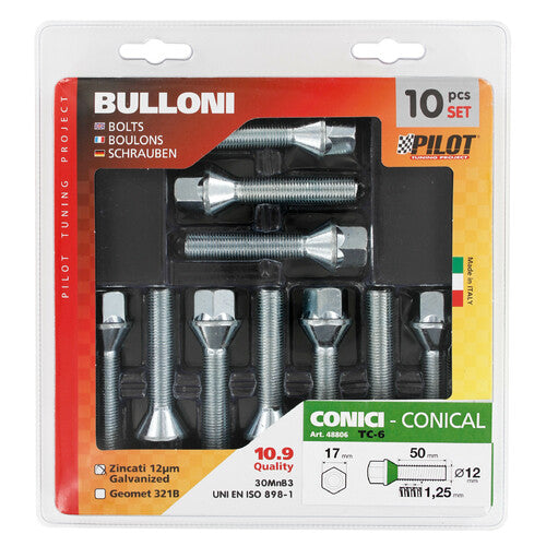 Pilot Set 10 bulloni conici - TC6 - D/Blister