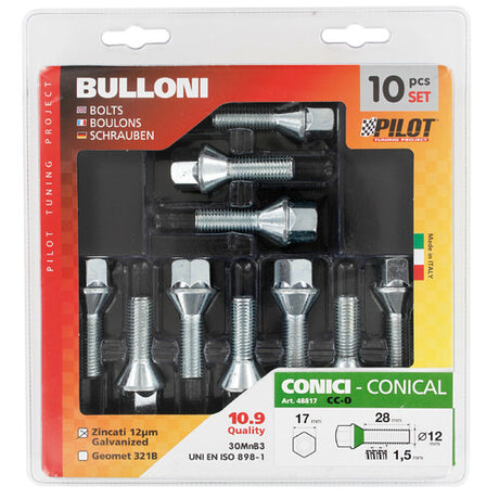 Pilot Set 10 bulloni conici corti - CC0 - D/Blister