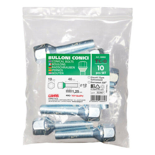 Pilot Set 10 bulloni conici - TC0 - Busta