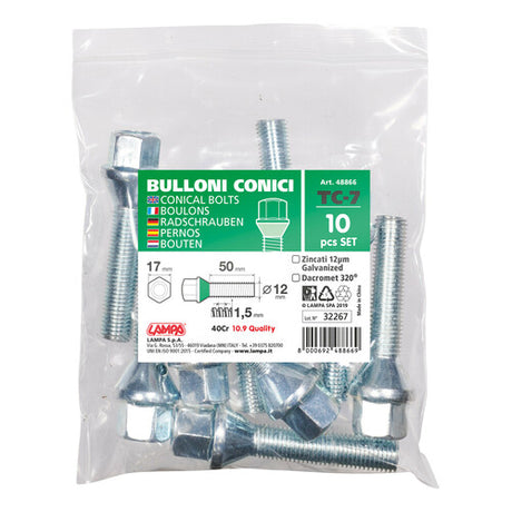 Pilot Set 10 bulloni conici - TC7 - Busta