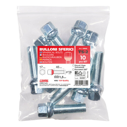 Pilot Set of 10 Ball Bolts - TS2 - Envelope