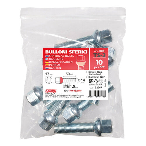 Pilot Set of 10 Ball Bolts - TS3 - Envelope