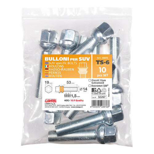 Pilot Set 10 bulloni sferici - TS6 - Busta