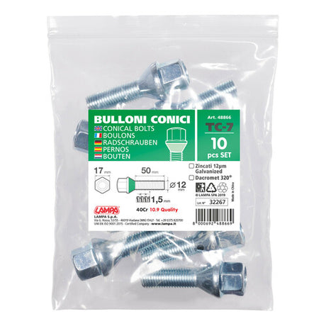 Pilot Set 10 bulloni conici corti - CC1 - Busta