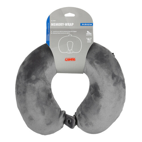 Almohada cervical de viaje de espuma viscoelástica Lampa Memory-Wrap - Gris 54165