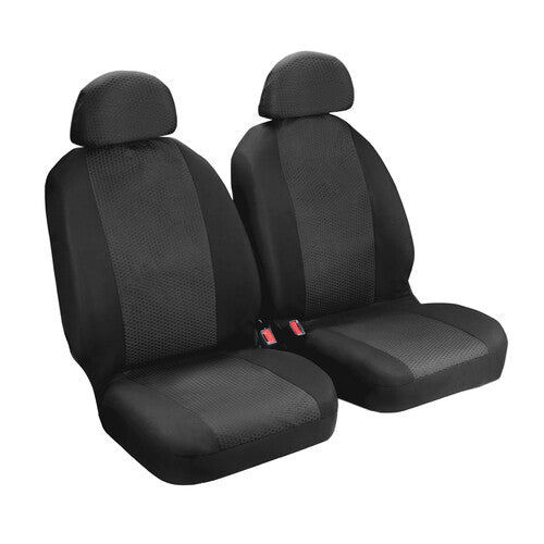 Lámpara Duka XL-Fit, par de fundas para asientos delanteros en tejido elástico de jacquard y poliéster - Negro 55021