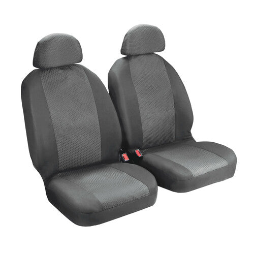 Lámpara Duka XL-Fit, par de fundas para asientos delanteros en tejido elástico jacquard y poliéster - Gris 55022