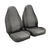 Lámpara de respaldo alto Duka, par de fundas para asientos delanteros en tejido elástico de jacquard y poliéster - Gris 55024