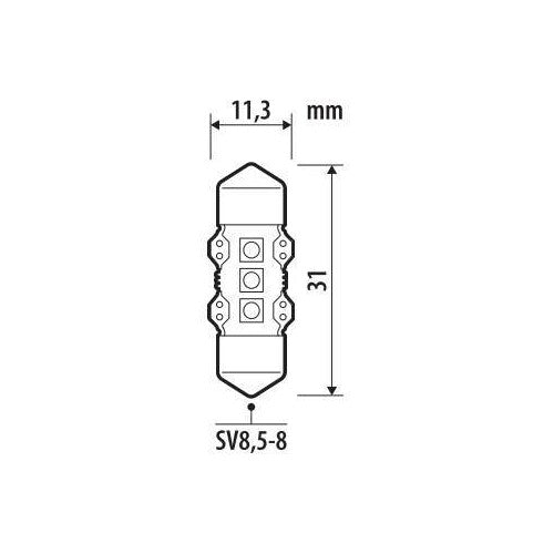 Pilot 12V Ultra-Lumen Series - 11,3x31 mm - SV8.5-8 - 1 ud - Caja - Blanco - Doble polaridad