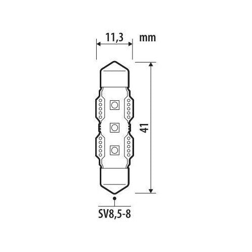 Pilot 12V Ultra-Lumen Series - 11,3x41 mm - SV8.5-8 - 1 ud - Caja - Blanco - Doble polaridad