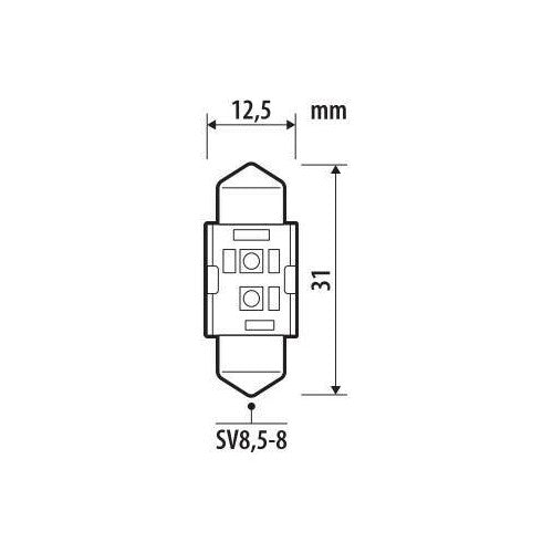 Pilot 12/24V Pro-User Series - 12,5x31 mm - SV8,5-8 - 1 pz - Scatola - Bianco - Doppia polarità - Resistenza incorporata