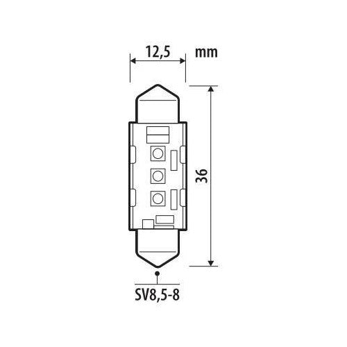 Pilot 12/24V Pro-User Series - 12,5x36 mm - SV8,5-8 - 1 pz - Scatola - Bianco - Doppia polarità - Resistenza incorporata