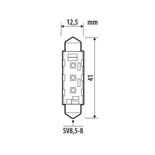 Pilot 12/24V Pro-User Series - 12,5x41 mm - SV8,5-8 - 1 pz - Scatola - Bianco - Doppia polarità - Resistenza incorporata