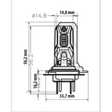 Piloto Halo Led Cyber ​​Series de 12 V, montaje rápido (H7), 22 W, PX26d, 1 unidad, caja