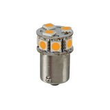 Pilot 24/32V Led series - 10 SMD x 1 chip - (P21W) - BA15s - 20 pz - Busta - Arancio - Doppia polarità - Resistenza incorporata