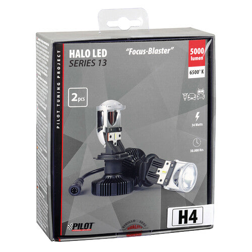 Pilot 9-32V Halo LED Serie 13 Fokus-Blaster - (H4) - 34W - P43t - 2 Stück - Box