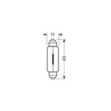 Lampa 24V Lampada siluro - 11x43 mm - 18W - SV8,5-8 - 2 pz - D/Blister 58098