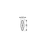 Lampa 12V Lampada siluro - 8x28 mm - 15W - SV7-8 - 2 pz - D/Blister 58132