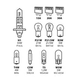 Lampen-Set, 11-teilig, Halogen H1 - 12V 58155
