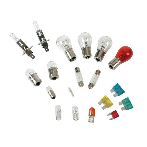 Lampenset, 19 Ersatzlampen, Halogen 2x H1 - 12V 58161