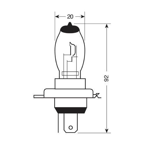 Pilot 12V Halogenlampe Xenium Race H4 60/55W P43t 2 Stück Kunststoffbox