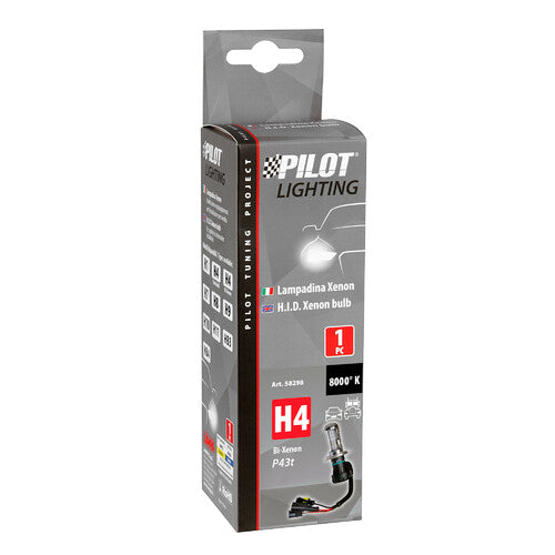 Pilot 12/24V HID Xenonlampe 8.000K - H4 - 1 Stück - Box - (Bi-Xenon)