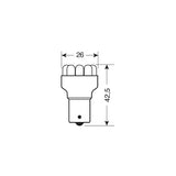 Lámpara piloto multiled de 12 V, 11 leds (P21W), BA15s, 1 unidad, caja, color rojo