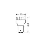 Lámpara piloto multiled de 12 V, 11 leds (P21/5 W), BAY15d, 1 unidad, caja, color rojo