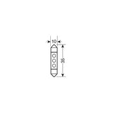 Lámpara piloto torpedo de 12 V, 3 LED (C5W), 10 x 35 mm, SV8,5-8, 2 unidades, caja blanca