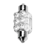 Pilot 12V Lampada siluro 6 Led - 13x35 mm - SV8,5-8 - 1 pz - Scatola - Bianco