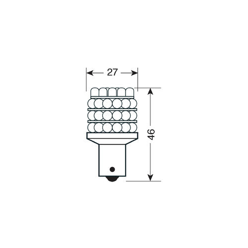 Pilot 12V Lampada Multi-Led 36 Led - (P21W) - BA15s - 1 pz - D/Blister - Rosso