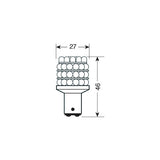Pilot 12V LED-Mehrfachlampe 36 LEDs - (P21/5W) - BAY15d - 1 Stück - Verpackung - Rot