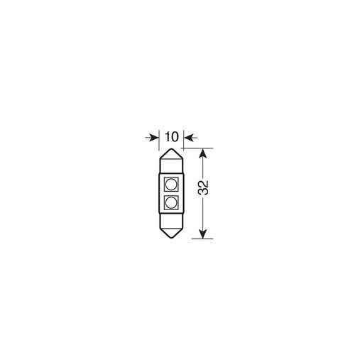 Pilot Hyper-Led 6 2 x3 chips 10x32 mm SV8,5-8 1 pz Bianco Resistenza inc