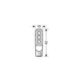Piloto 12V Hyper-Led 39 13 SMD x 3 chips T10 W2,1x9,5d 2 uds Blanco