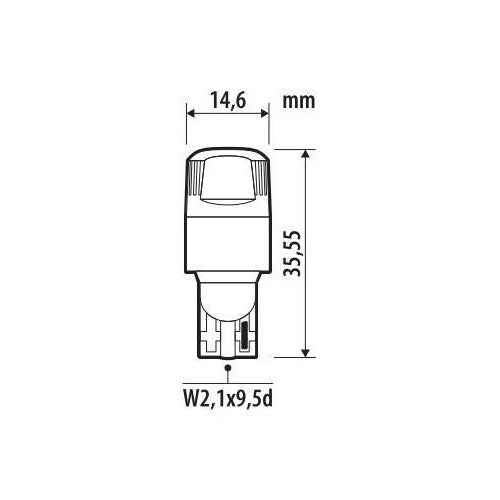 Pilot 12V Ultra-Lumen Series - (W16W) - W2,1x9,5d - 2 pz - Scatola - Bianco - Doppia polarità - Resistenza incorporata