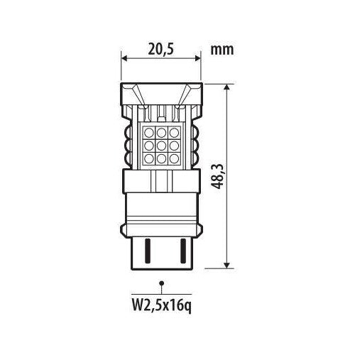 Pilot 12/24V Pro-User Series - (PY27/7W) - W2,5x16q - 1 pz - Scatola - Arancio - Doppia polarità - Resistenza incorporata