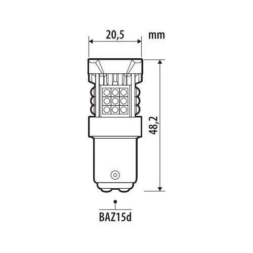 Pilot 12/24V Pro-User Series - (P21/4W) - BAZ15d - 1 ud - Caja - Blanco - Doble polaridad - Resistencia incorporada