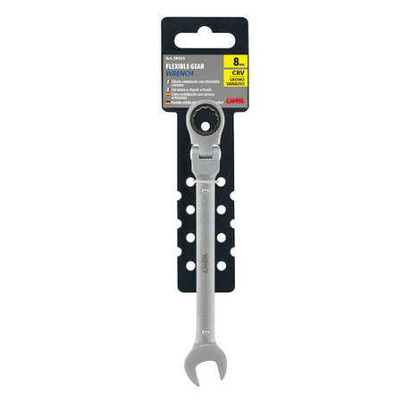 Combination wrench with swivel ratchet - 8 mm